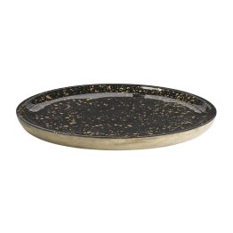 Tablett / Teller MANGO starry sky Ø 35,5 cm, H: 2,5 cm Schwarz, gold