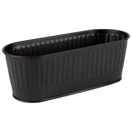 Besteckbehälter / Korb schwarz 29,5 x 12 cm, H: 10 cm Edelstahl