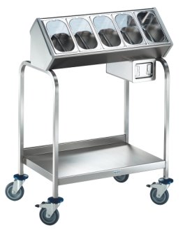 Besteck- und Tablettwagen BT 400 stahlverzinkte Rollen