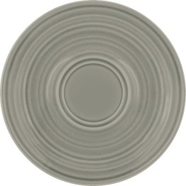 Untertasse rd. Doppelspiegel Struktur GRAY 16cm / COUNTRY HOUSE Porzellan