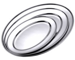 Bratenplatte, oval, flach 66 cm / 46 Edelstahl
