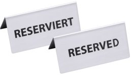 Reserviert-Aufsteller mit deutschem Text: RESERVIERT 120 x 55 mm