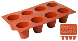 Silikon-Backmatte, DARIOL mit 15 Formen Ø 35 mm Terrakottafarben