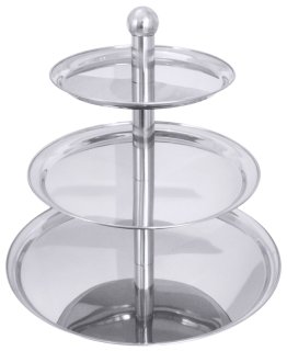 Etagere, dreistufig 49 cm Edelstahl