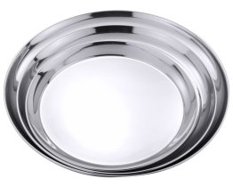 Serviertablett, rund 50 cm Edelstahl