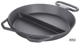 Eisenguss-Riesenpfanne mit Mittelsteg 65 cm