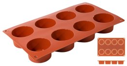 Silikon-Backmatte, ZYLINDER mit 8 Formen Ø 60 mm Terrakottafarben