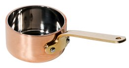 Stielkasserolle 12 cm flach aus Kupfer