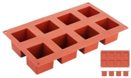 Silikon-Backmatte, WÜRFEL mit 8 Formen 300 x 175 mm