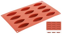 Silikon-Backmatte, SCHIFFCHEN mit 12 Formen 300 x 175 mm