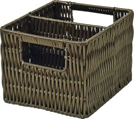 Besteckkorb 18x15x12cm 2 Fächer br. Polyrattan Braun