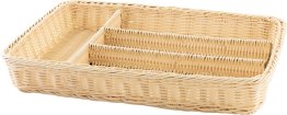 Korb Besteck 4 Fächer 40x30x6,5cm, PP beige