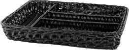 Korb Besteck 4 Fächer 40x30x6,5cm, PP schwarz