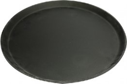 Tablett Ø 28cm schwarz mit rutschfester Gummioberfläche Kunststoff