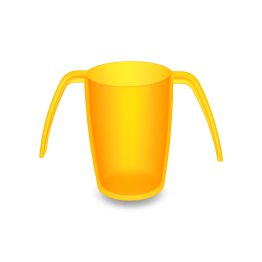 816 Becher mit 2 Henkeln ErgoPlus 0,25 l gelb-transparent