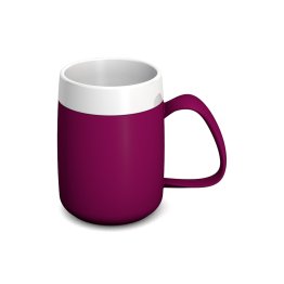 207 Becher mit Trink-Trick 160 ml brombeer/weiß