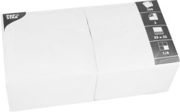 Servietten 33 cm x weiss, 250 Stück, 3-lagig 1/4-Falz Weiß