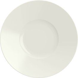 Teller flach rund breite Fahne 31cm weiß, KUMO
