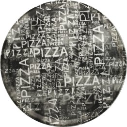 Napoli Black & White Pizzateller 31cm Schwarzweiß Porzellan