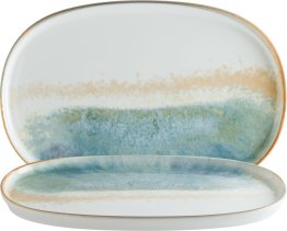 Fium Hygge Servierplatte oval 34x23cm Blau Porzellan