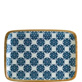 Lotus Moove Platte 23x16cm Blau Porzellan