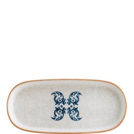 Viento Hygge Platte tief oval 21x10cm Blau Porzellan