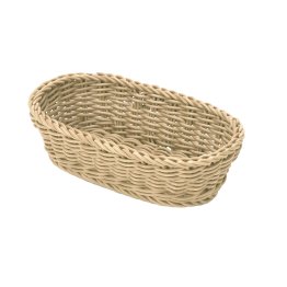 Korb oval 28 cm hellbeige Kunststoff