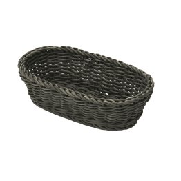 Korb oval 28 cm schwarz Kunststoff