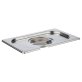GN Deckel Edelstahl mit Löffelaussparung 1/4 265 x 160 mm