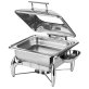 Chafing Dish GN 2/3 -GLOBE- mit Glasdeckel 440 x 410 mm Edelstahl