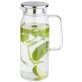Glaskaraffe 1,5 Liter Edelstahl