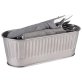 Besteckbehälter / Korb silber 29,5 x 12 cm, H: 10 cm Edelstahl