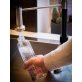 Trinkflasche Ø 6,5 cm, H: 23,5 cm Glas